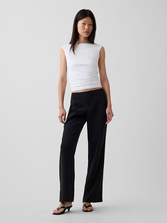 Low Rise Twill Flare Pants