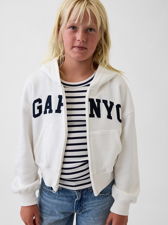 Kids VintageSoft Oversized Logo Zip Hoodie