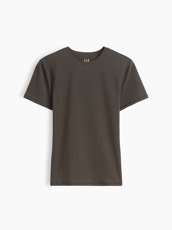 Modern Rib Mockneck Crop T-Shirt