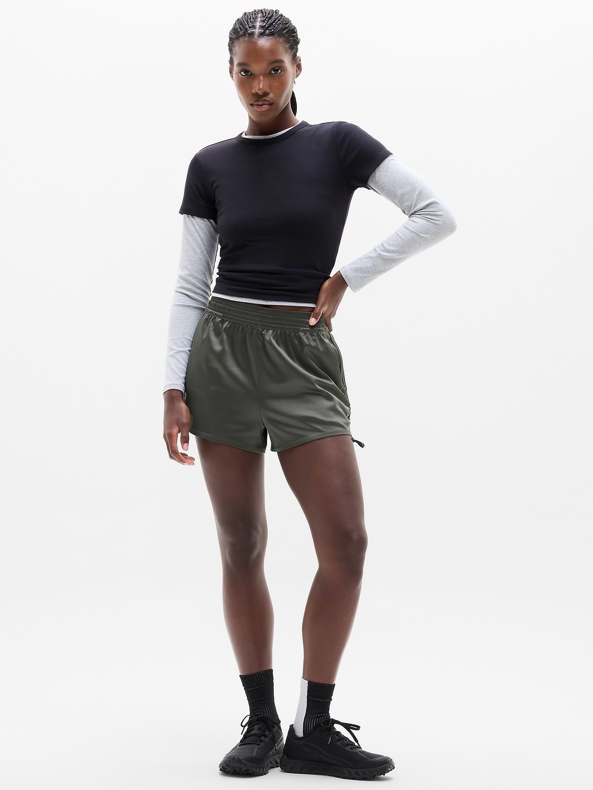 Featherweight Satin Ruched Run Short | Athleta