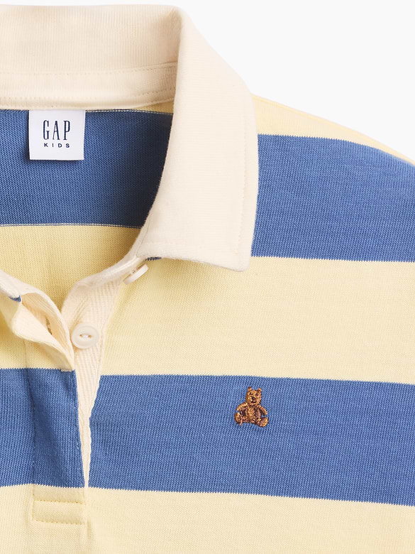 Kids Oversized Rugby Stripe Polo Shirt