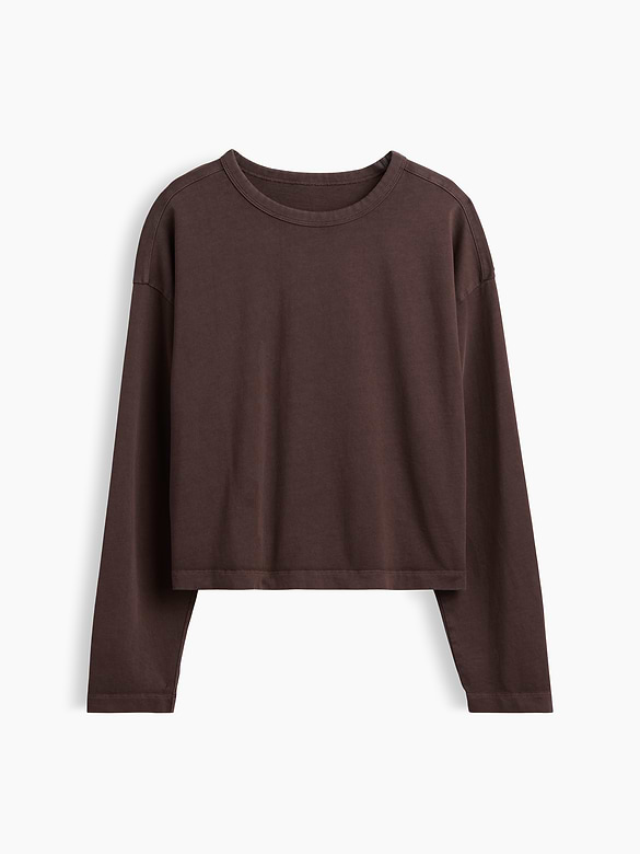 Knit Oversized Crop T-Shirt