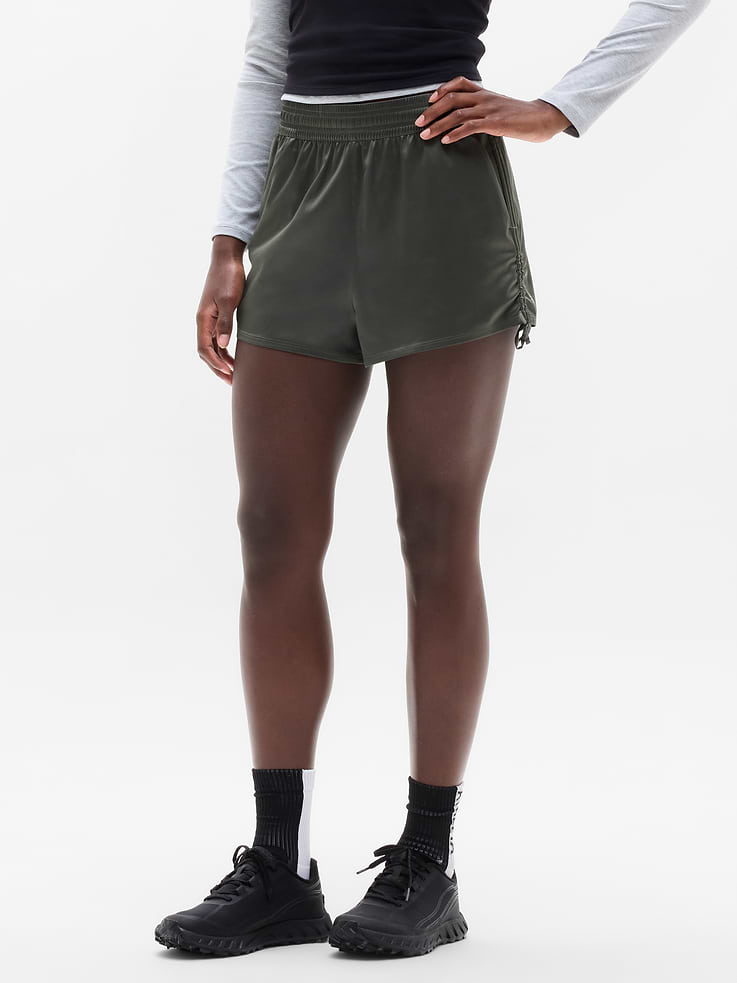 Image number 2 showing, Featherweight Satin Ruched Run Short