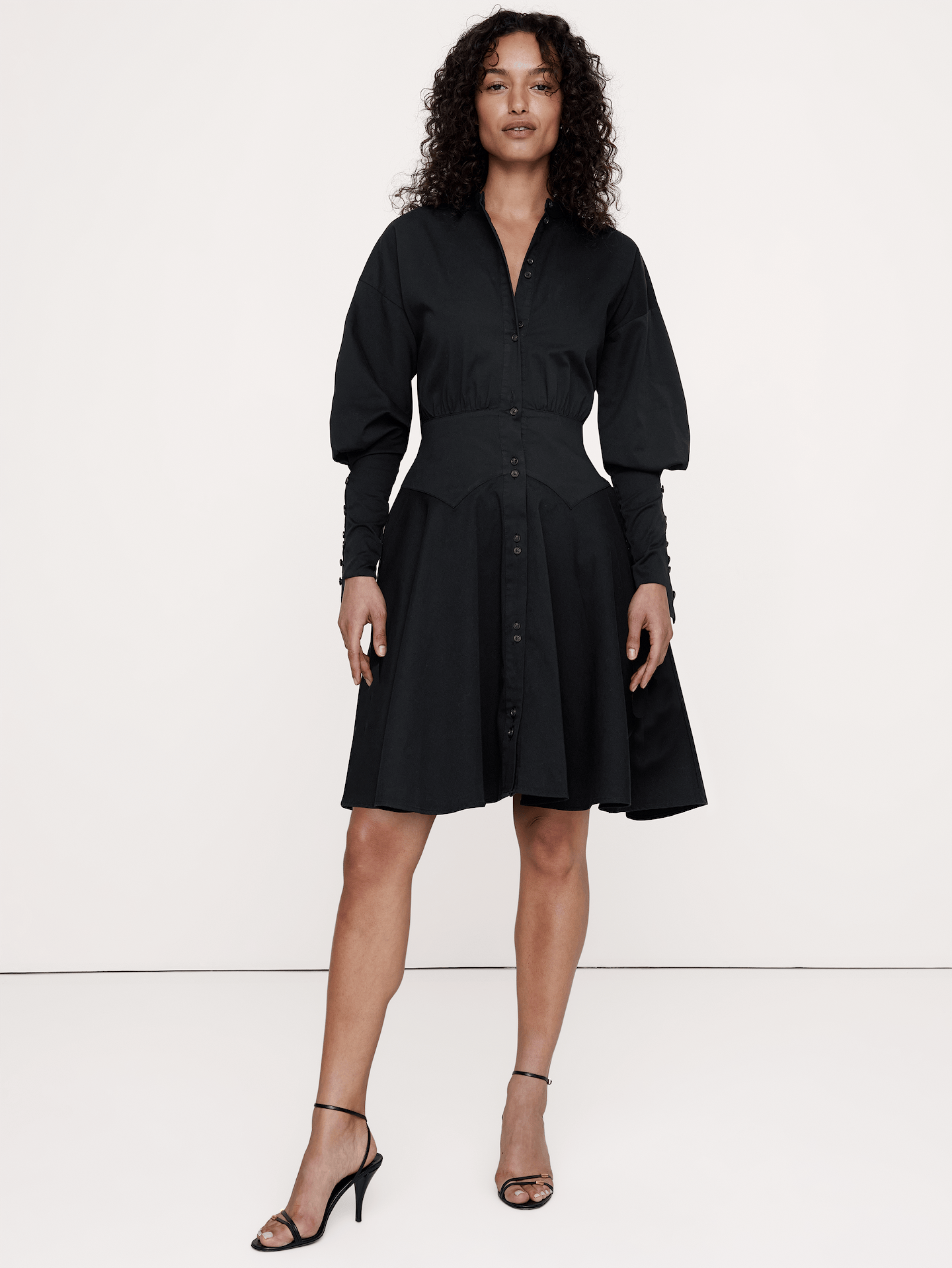 Image number 1 showing, Gigot Sleeve Mini Dress