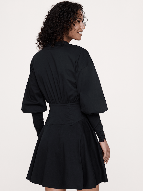 Robe courte à manches gigot