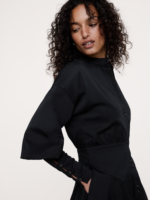 Robe courte à manches gigot