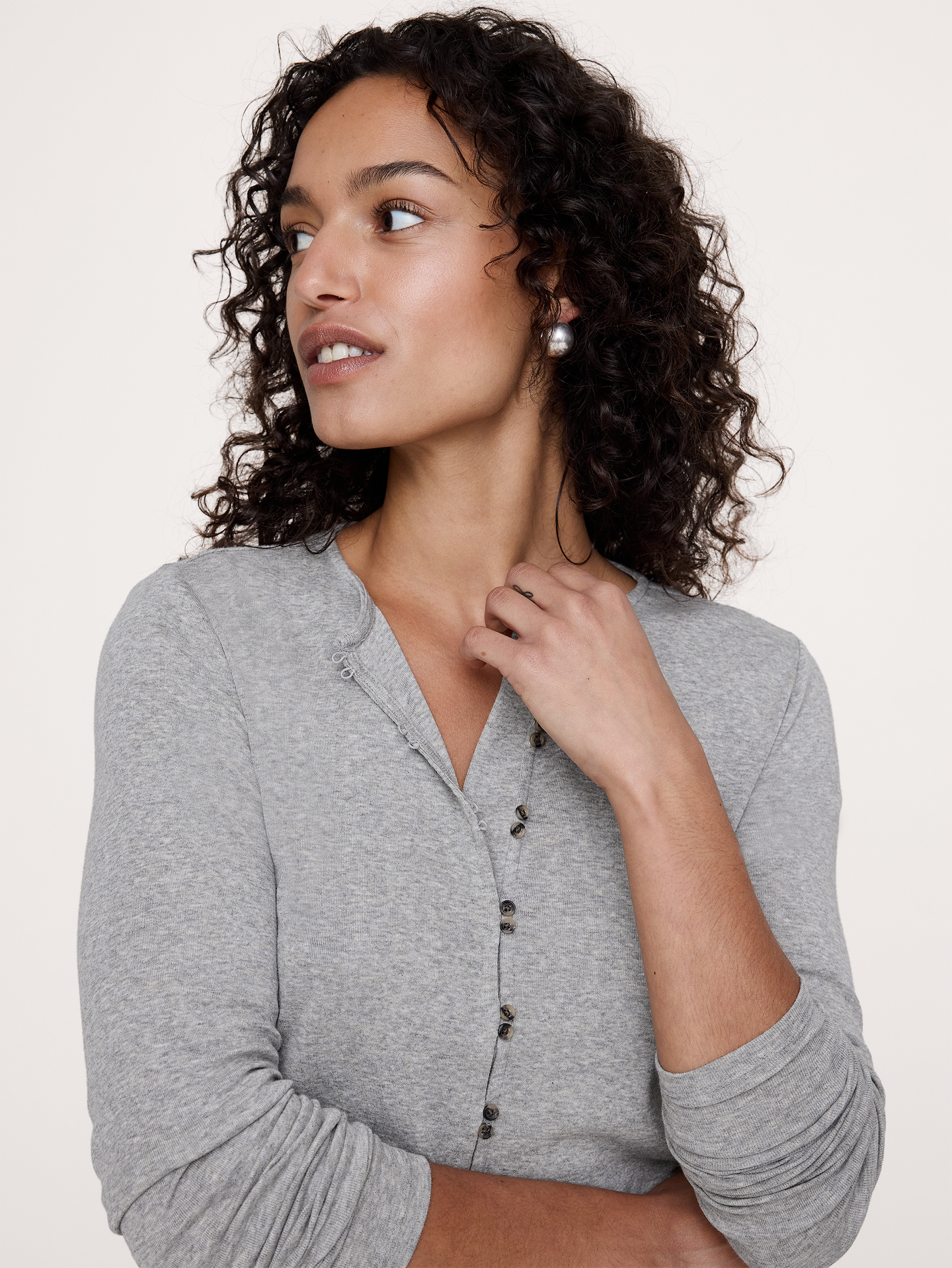 L'image numéro 3 présente T-shirt cardigan en coton léger