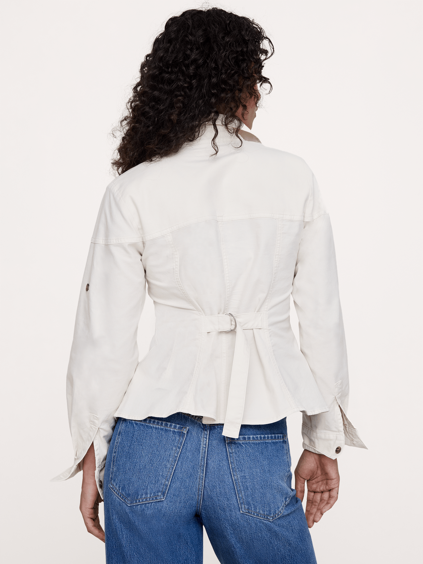 Image number 2 showing, Stretch-Cotton Pleated-Waist Top