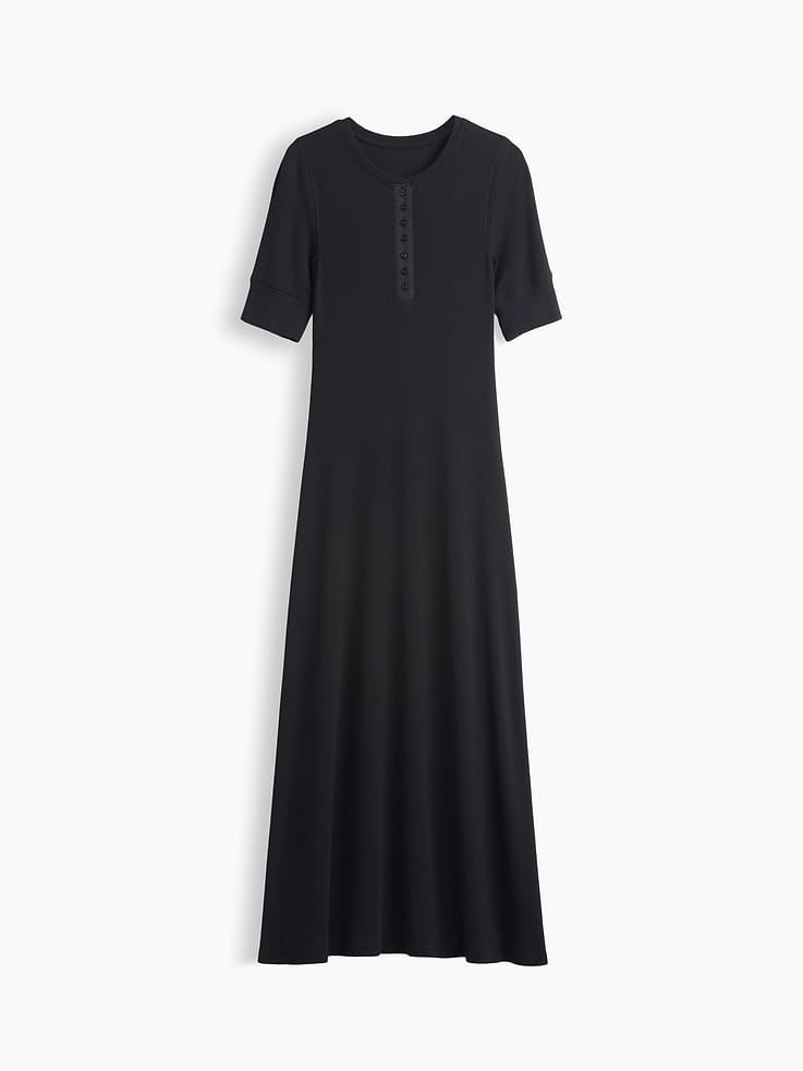 Image number 5 showing, Modern Rib Henley Maxi Dress