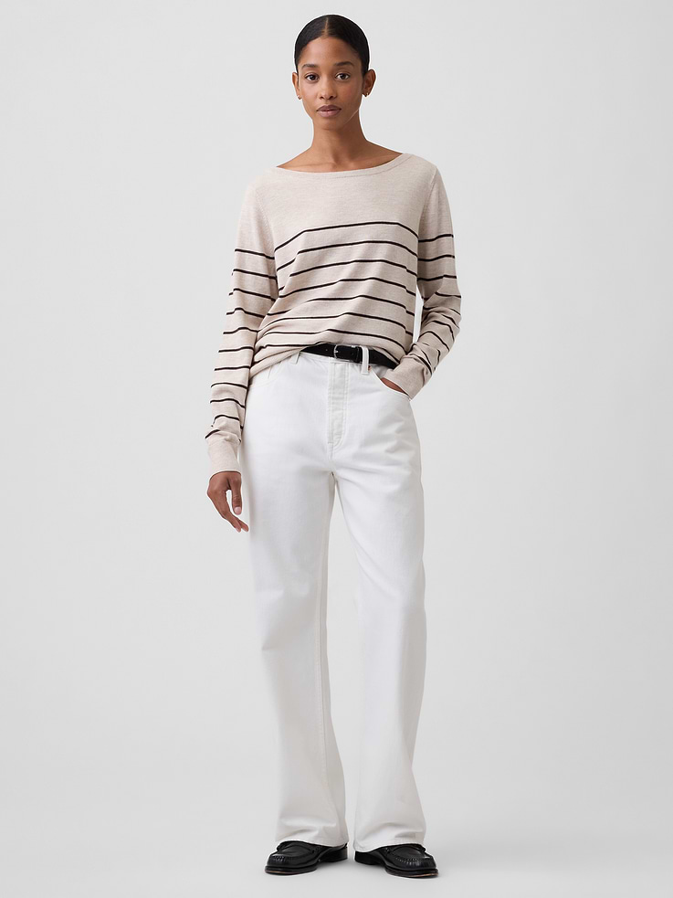 Image number 3 showing, Relaxed Jersey Boatneck Sweater