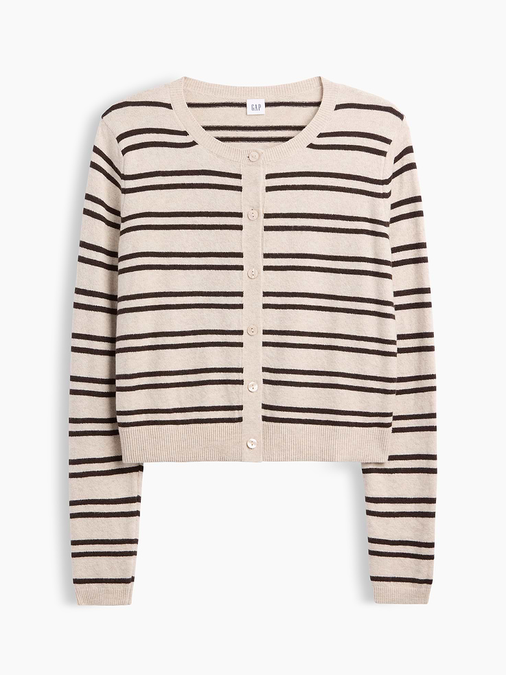 Image 5 of 5, CashSoft Cropped Crewneck Cardigan