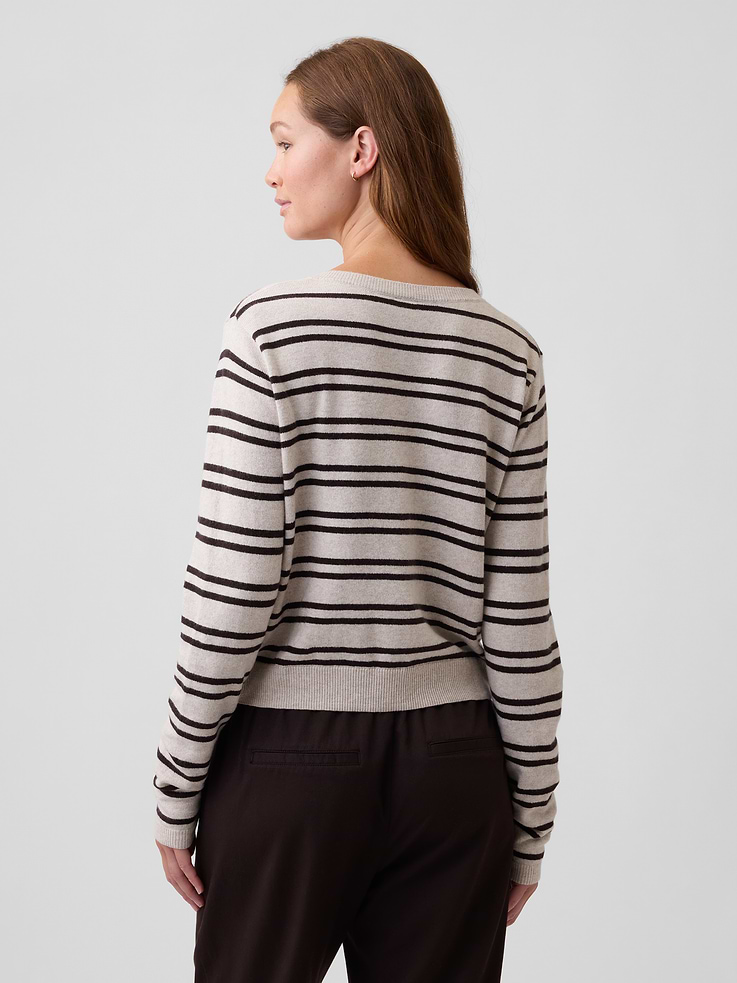 Image 2 of 5, CashSoft Cropped Crewneck Cardigan