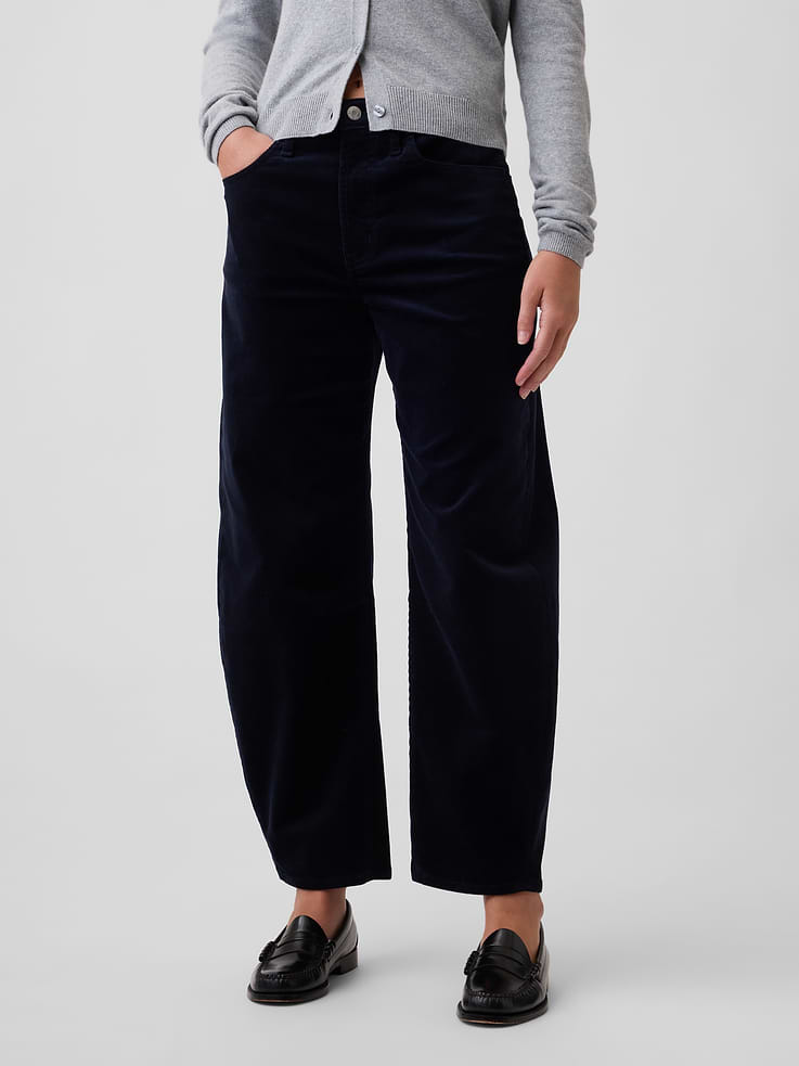 Image 2 of 5, High Rise Barrel Corduroy Pants