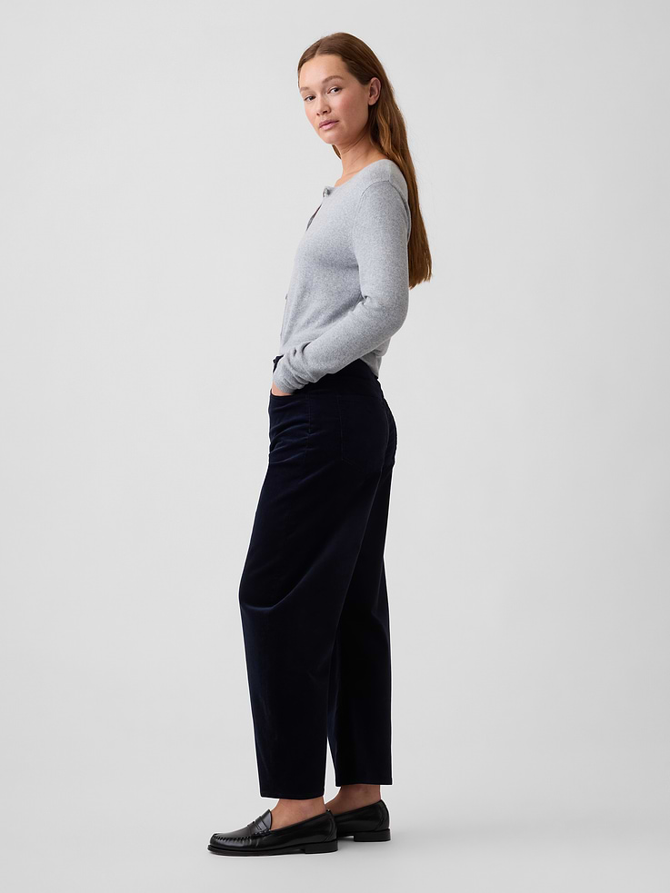 Image 3 of 5, High Rise Barrel Corduroy Pants