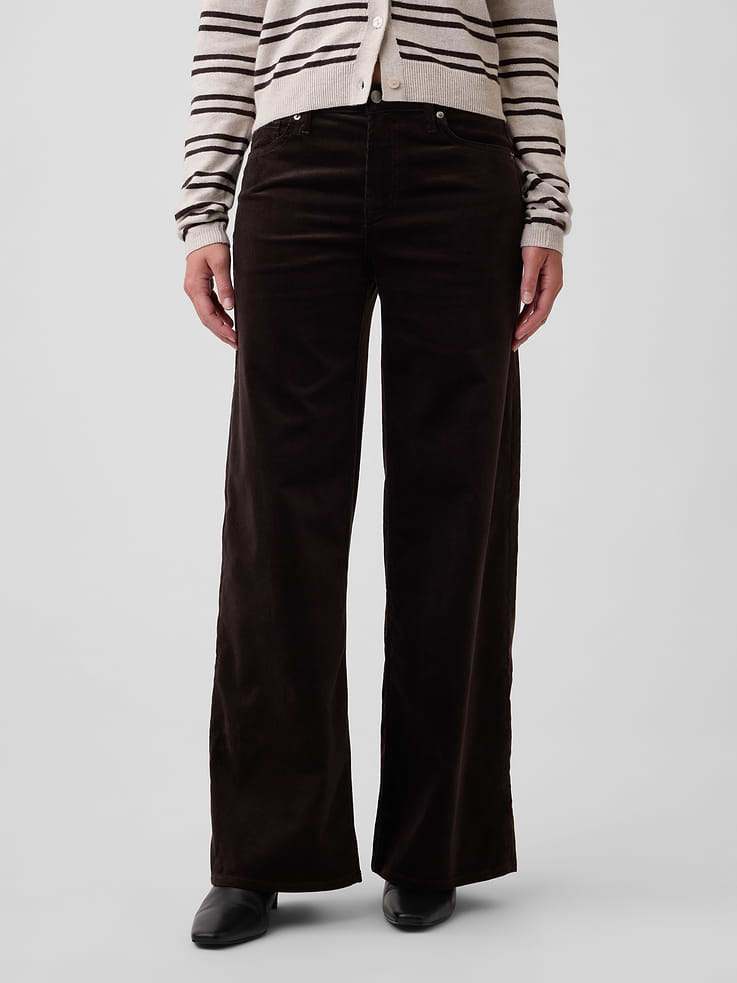 Image number 2 showing, Mid Rise Wide-Leg Corduroy Pants