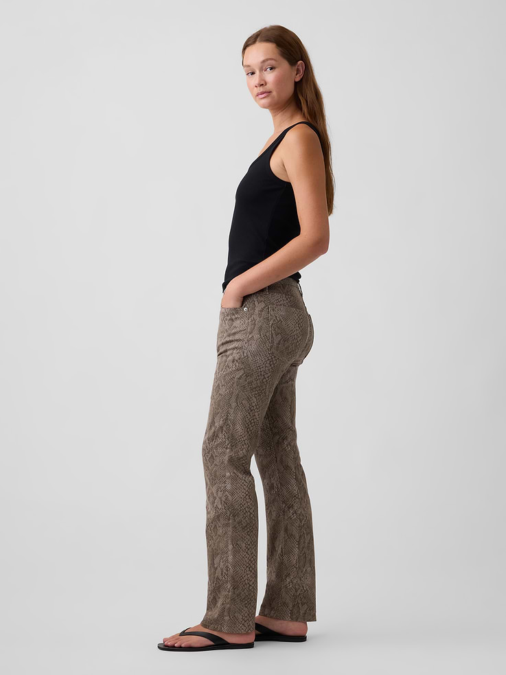 Image number 3 showing, Mid Rise Snake Print '90s Slim Straight Jeans