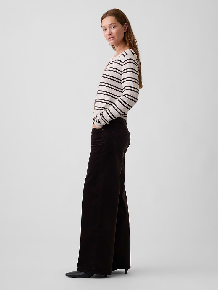 Image number 3 showing, Mid Rise Wide-Leg Corduroy Pants