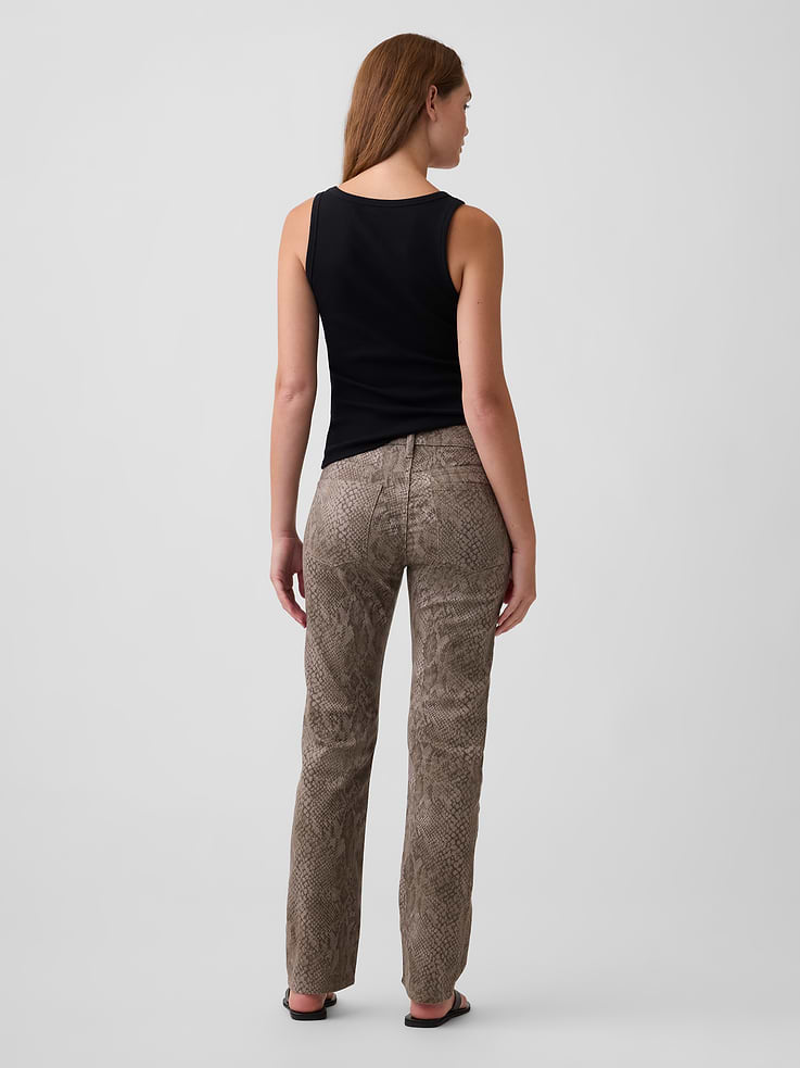 Image number 4 showing, Mid Rise Snake Print '90s Slim Straight Jeans