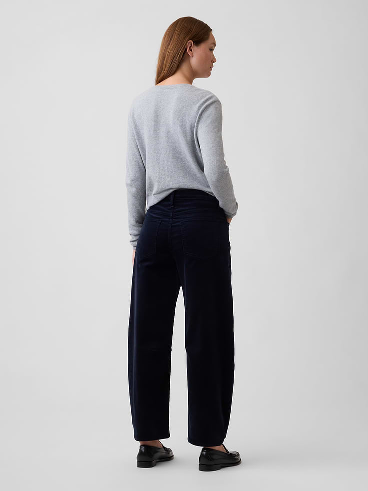 Image 4 of 5, High Rise Barrel Corduroy Pants