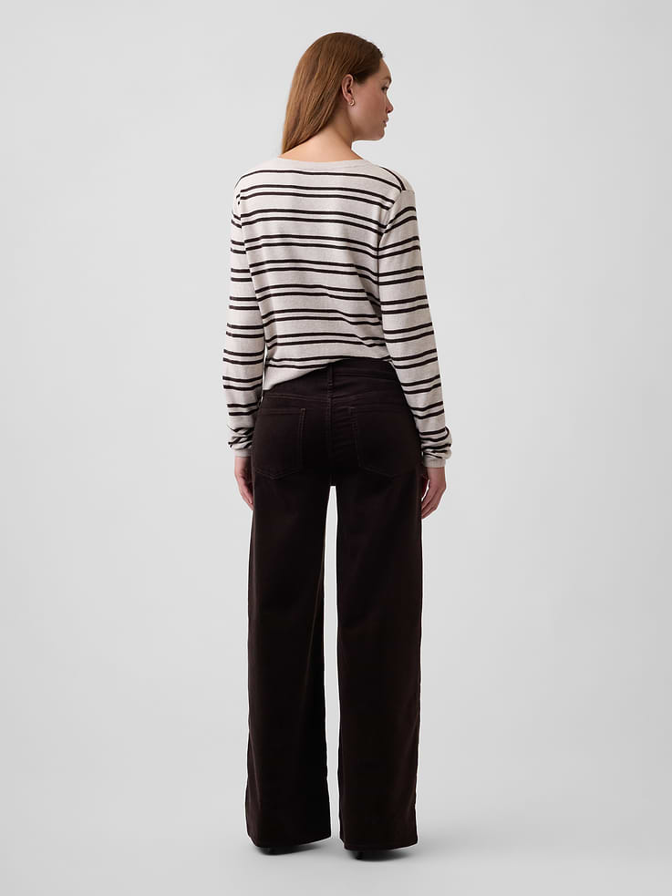 Image number 4 showing, Mid Rise Wide-Leg Corduroy Pants