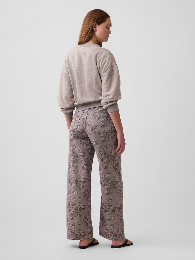 Image number 4 showing, High Rise Wide-Leg Print Crop Jeans