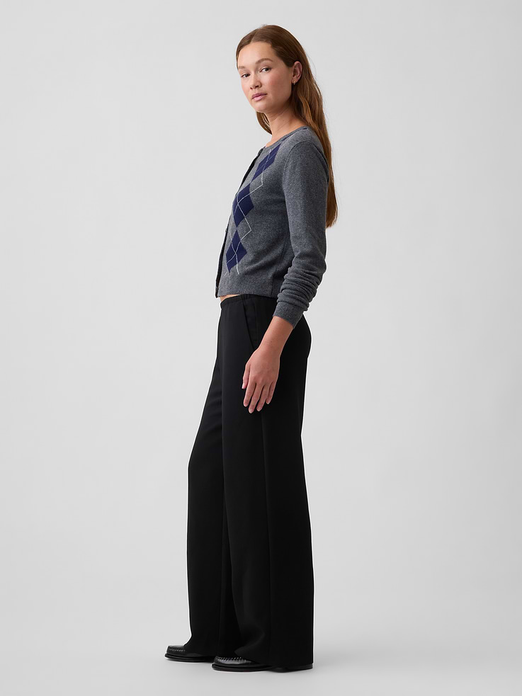 Image number 3 showing, 100% Recycled Pull-On Wide-Leg Pants