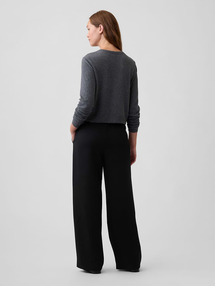 Image number 4 showing, 100% Recycled Pull-On Wide-Leg Pants