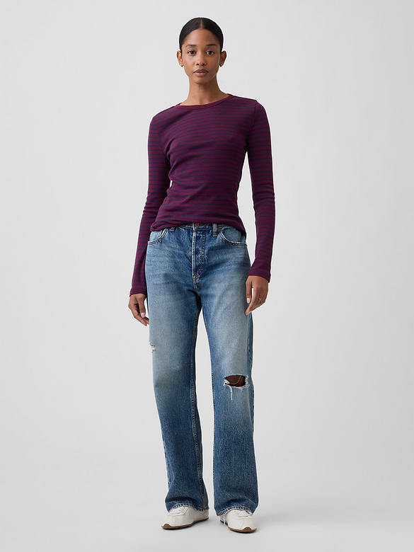 Modern Ribbed Crewneck T-Shirt