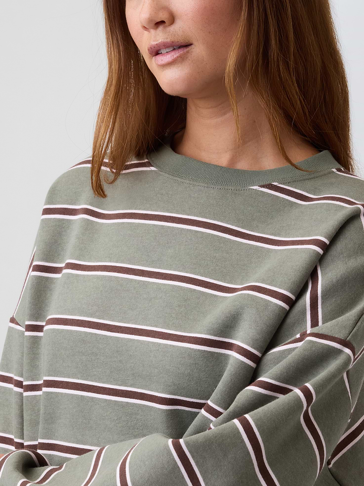 Image 4 of 5, Relaxed Cropped Crewneck Sweatshirt