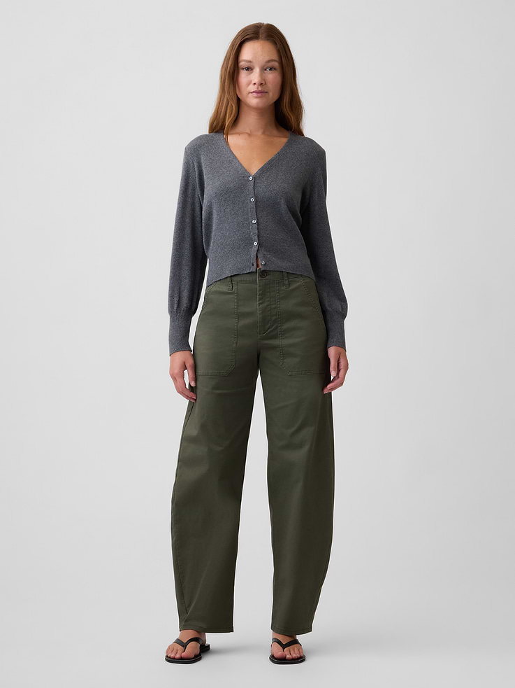 Image number 1 showing, Mid Rise Barrel Khakis