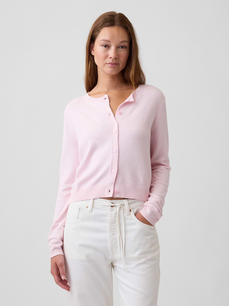 Image number 1 showing, CashSoft Crewneck Cardigan