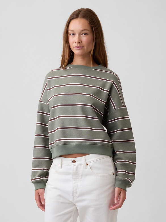 Relaxed Cropped Crewneck Sweatshirt