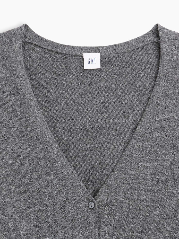 Image 4 of 5, CashSoft Cropped V-Neck Cardigan