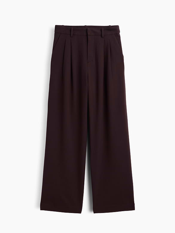 365 High Rise Brushed Twill Pleated Trousers