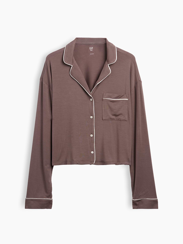 Image number 3 showing, SoftMade Modal Crop PJ Top