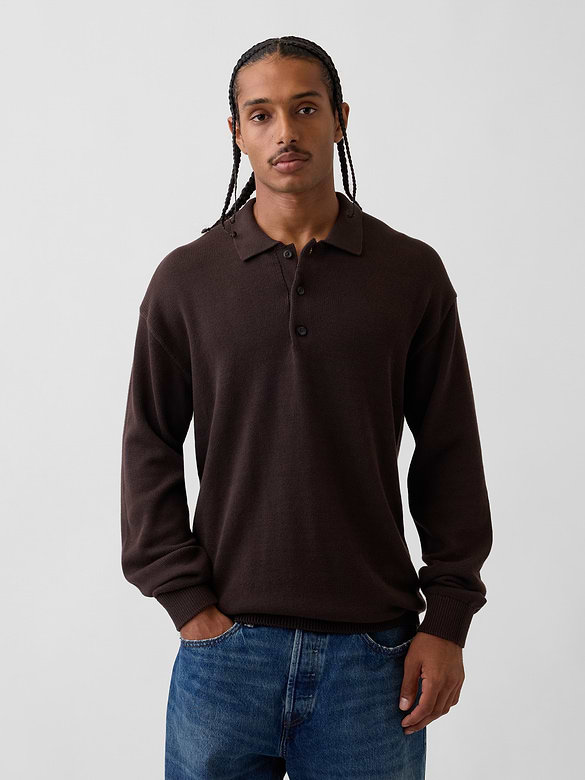 Relaxed Polo Sweater