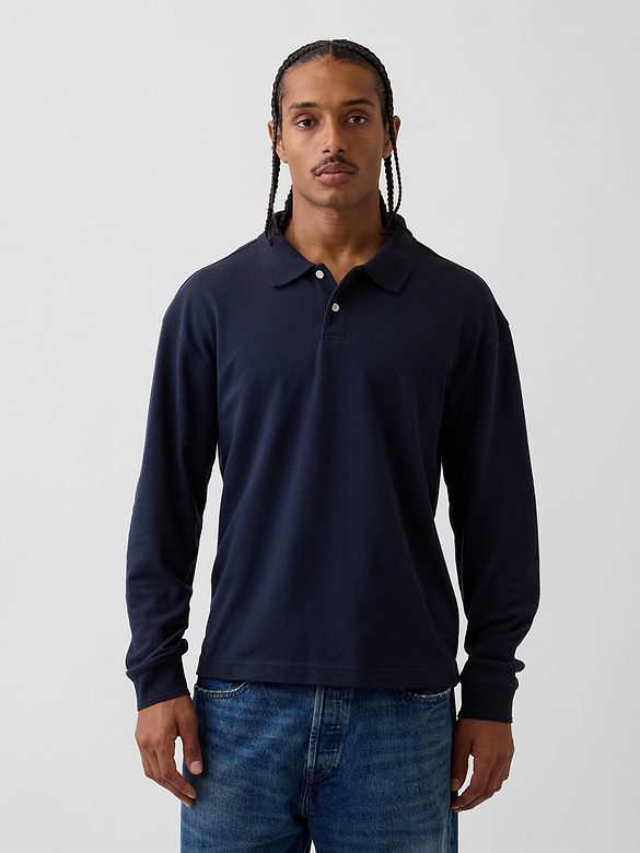 Oversized Pique Polo Shirt