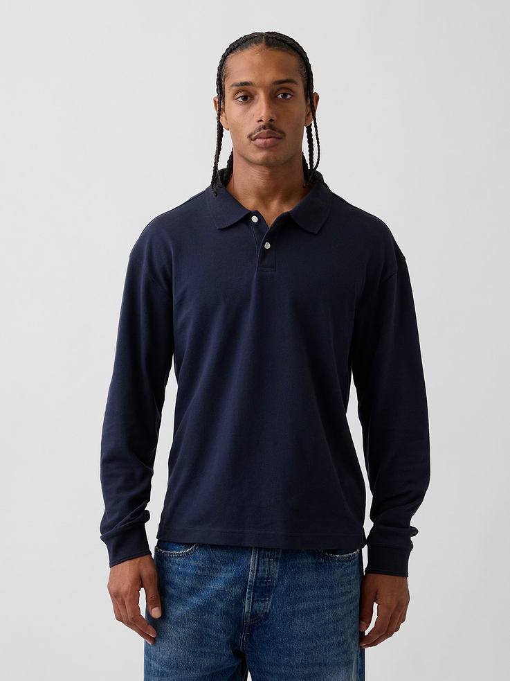 Image number 1 showing, Oversized Pique Polo Shirt