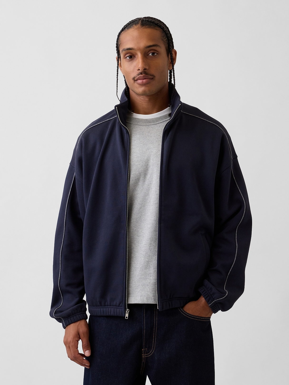 Heavyweight Oversized Zip Jacket | Gap