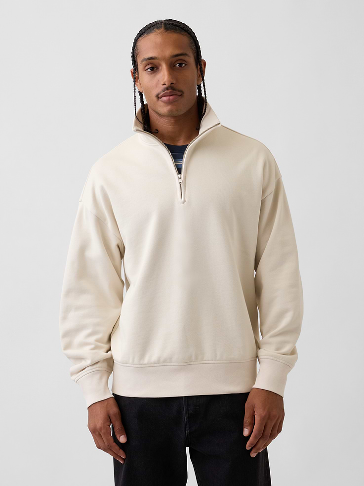 Image number 1 showing, Heavyweight Oversized Quarter-Zip Pullover