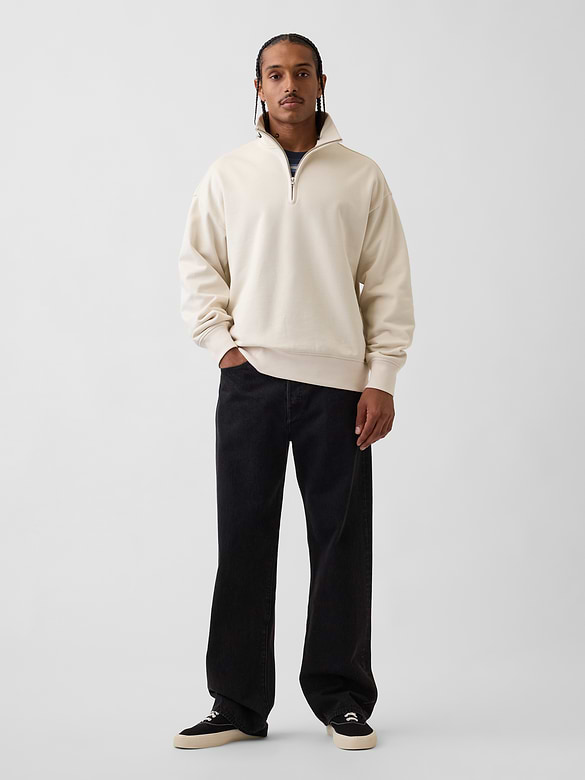 Heavyweight Oversized Quarter-Zip Pullover