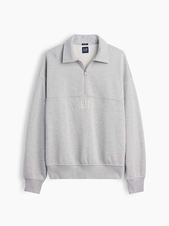 Heavyweight Oversized Logo Half-Zip Pullover