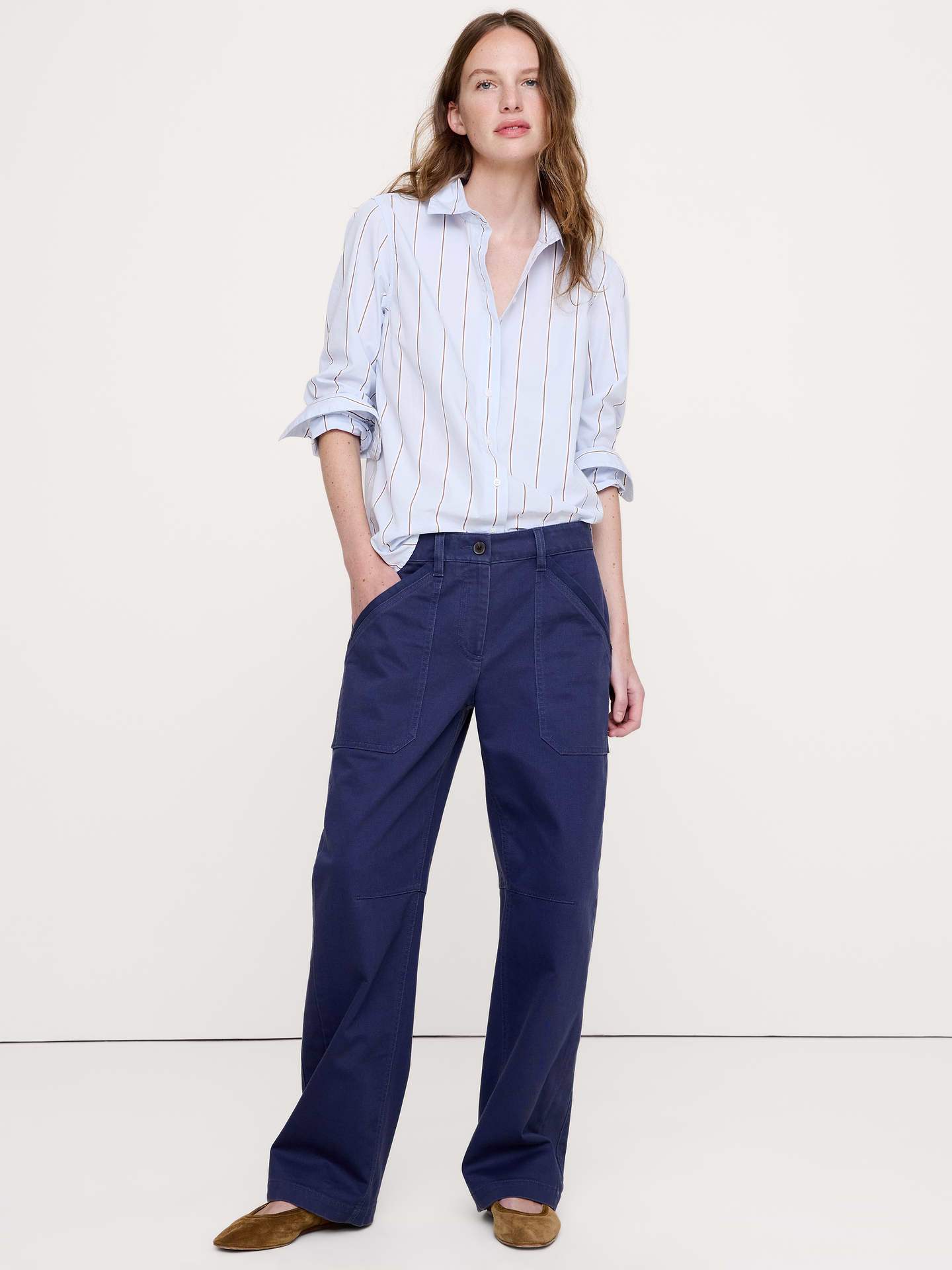 Image number 1 showing, Low-Rise Relaxed Utility Pant