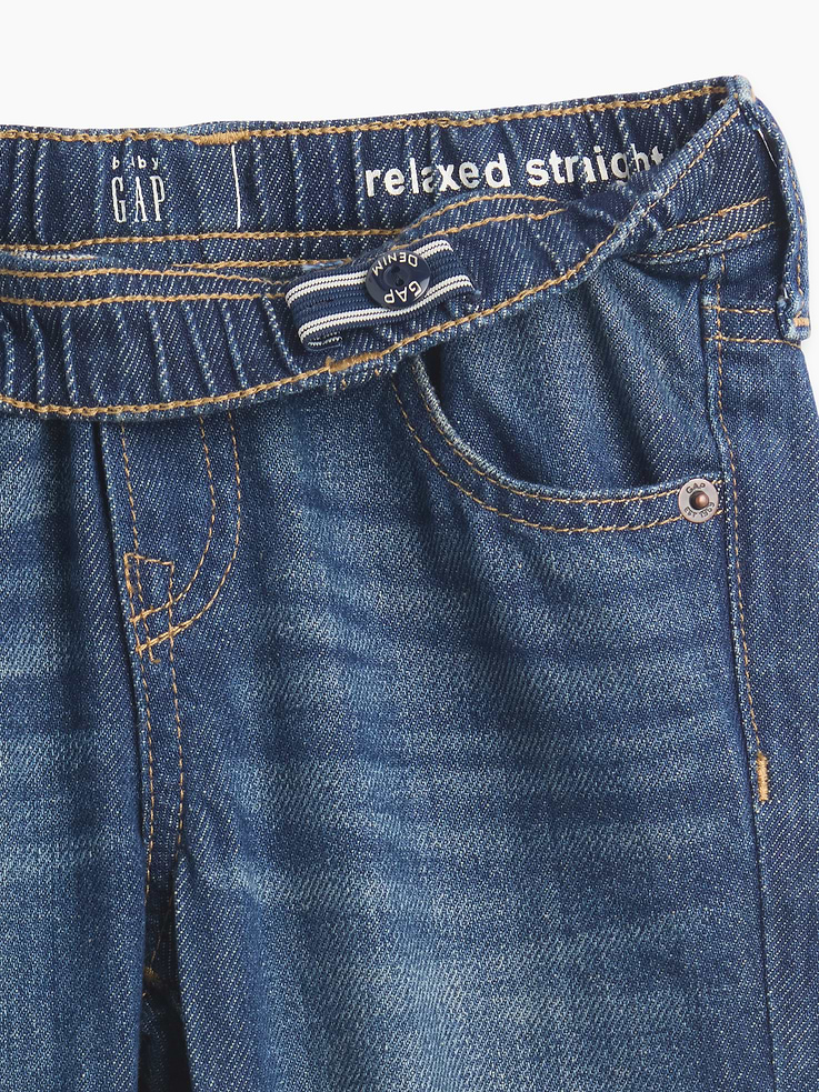 Image 4 of 4, Baby & Toddler Pull-On Relaxed Straight Jeans