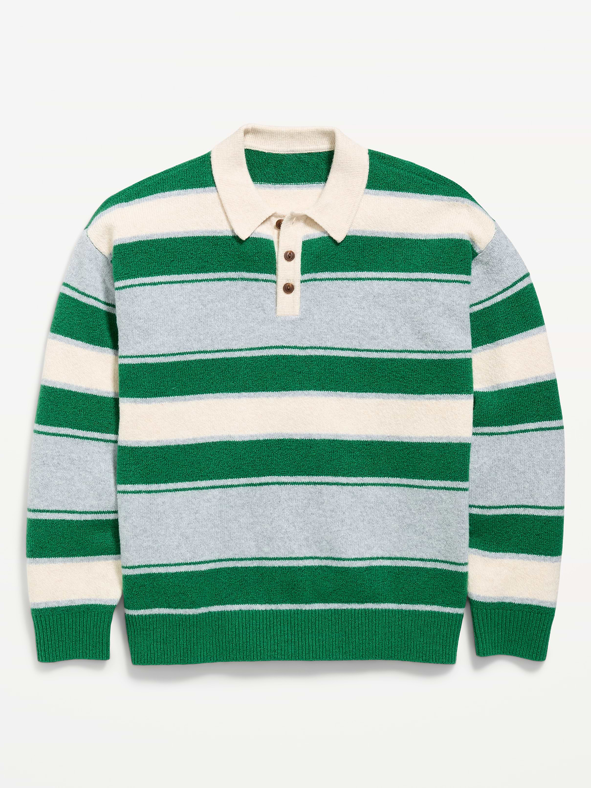 Image number 1 showing, SoSoft Oversized Collared Striped Sweater for Boys