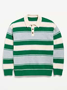Image number 1 showing, SoSoft Oversized Collared Striped Sweater for Boys