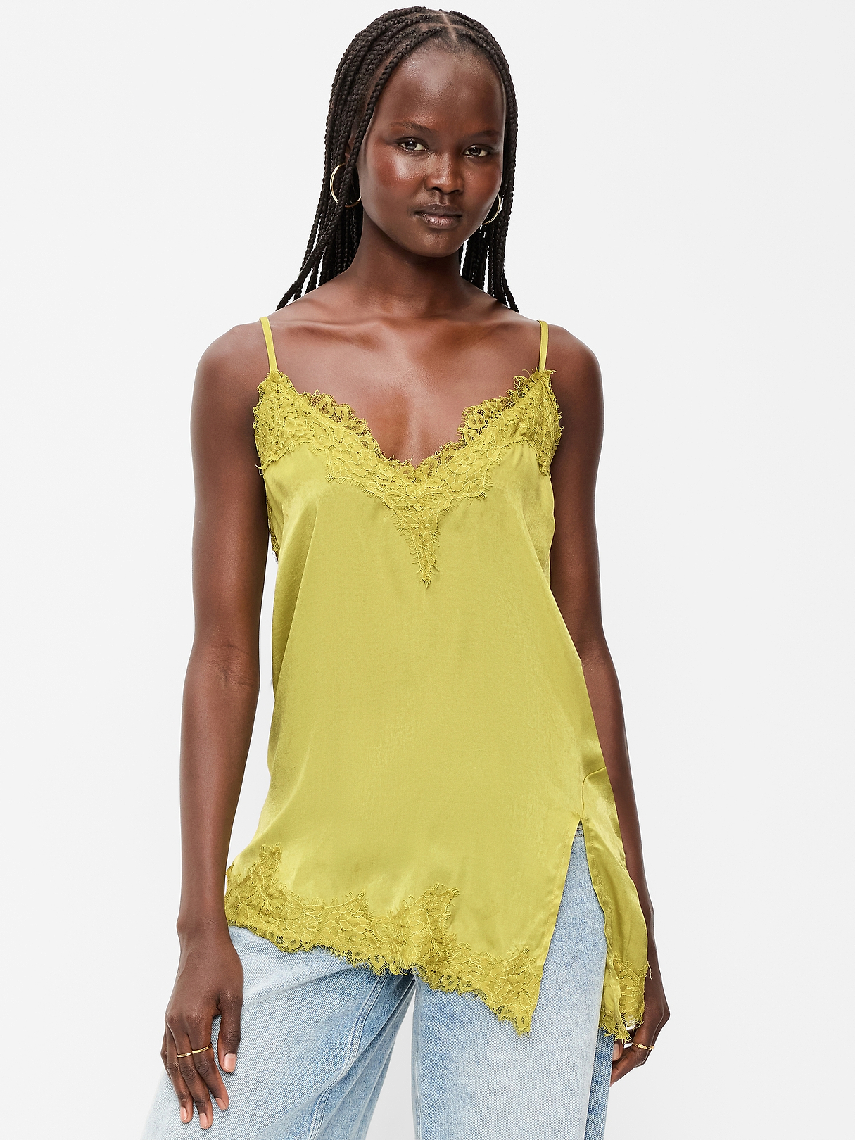 トップス UP SIDE DOWN LACE CAMISOLE Asymmetrical Lace-Trim Cami Top | Old Navy