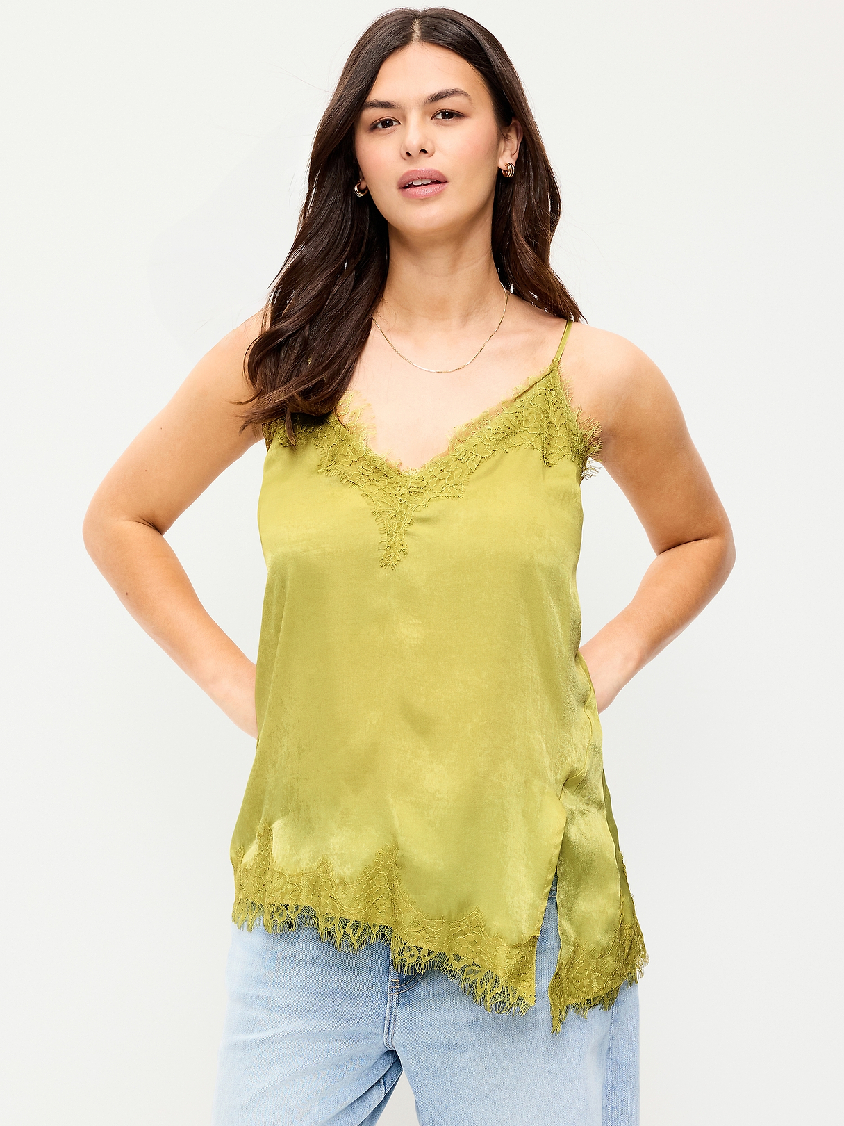 Asymmetrical Lace-Trim Cami Top | Old Navy