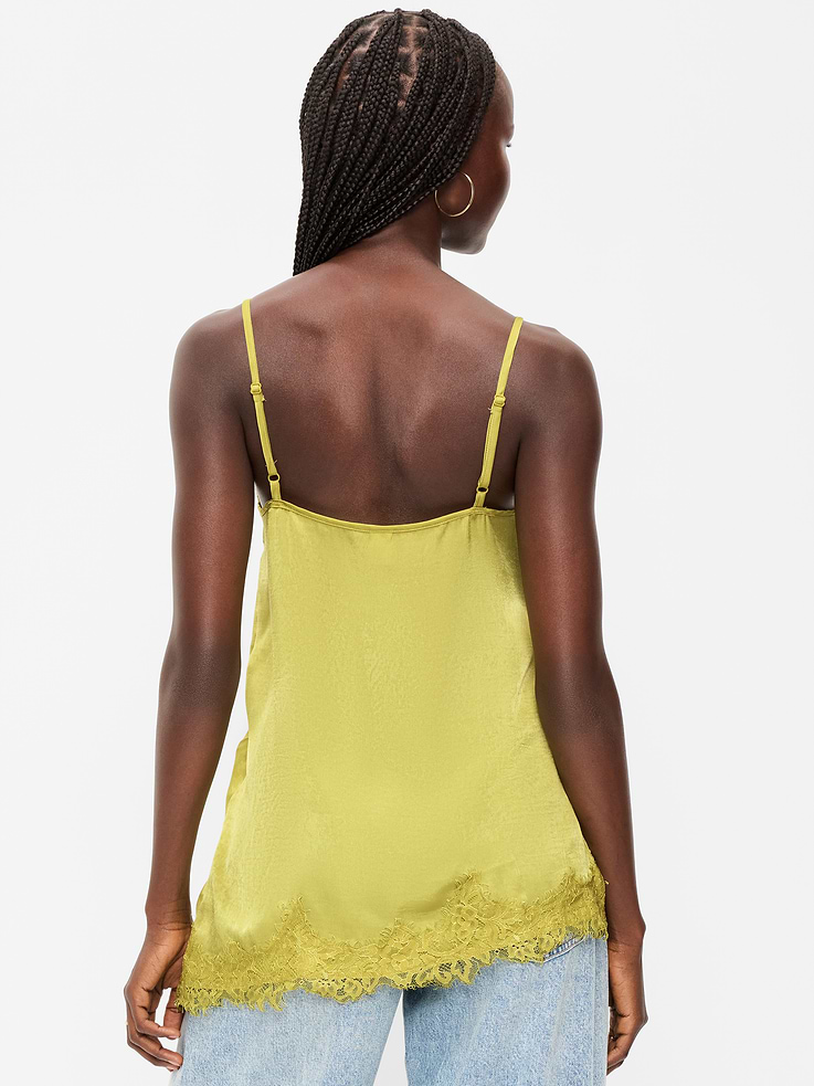 Image number 2 showing, Asymmetrical Lace-Trim Cami Top