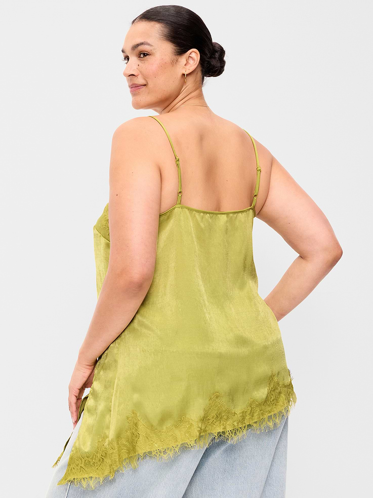 Image number 8 showing, Asymmetrical Lace-Trim Cami Top